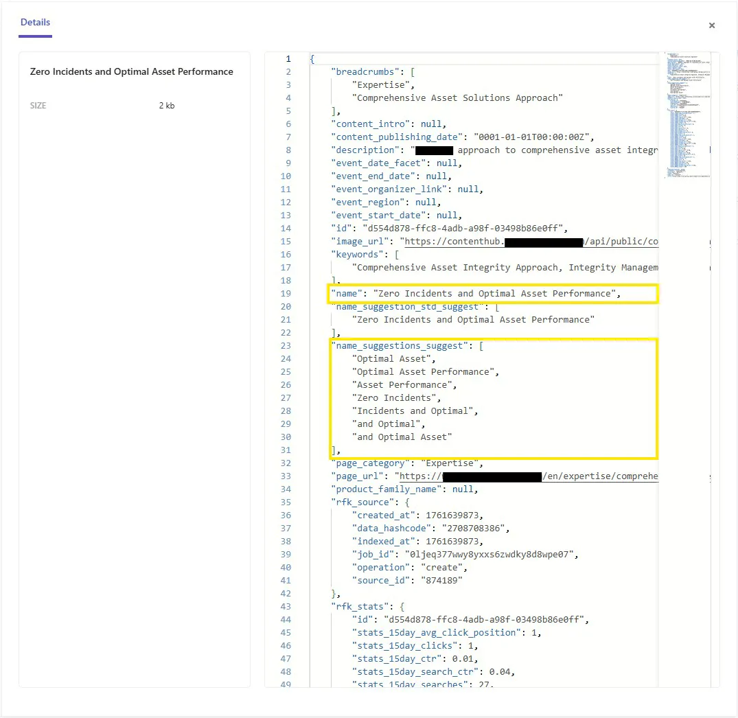 Generated suggestions view