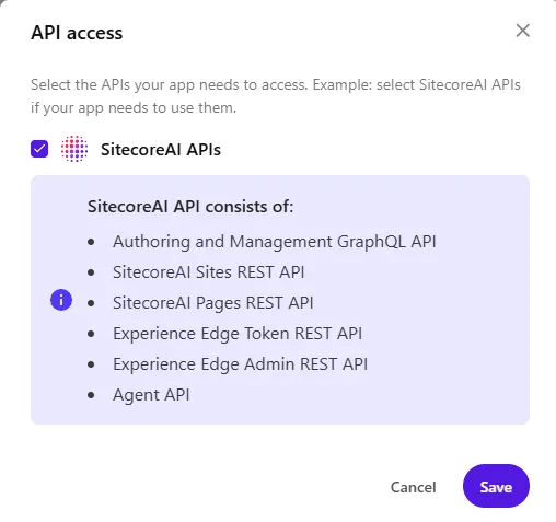 API access settings