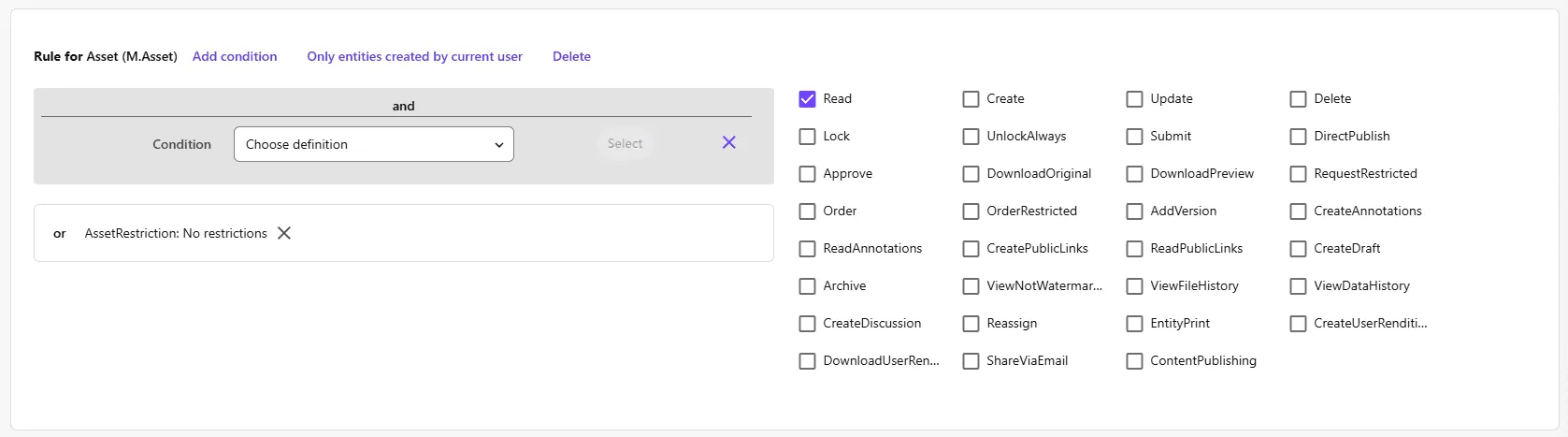 No restrictions condition